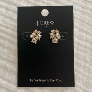 J.Crew Crystal Cluster Stud Earrings NWT